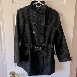 BCX girl/jcpenny Black Sparkly Pea Coat